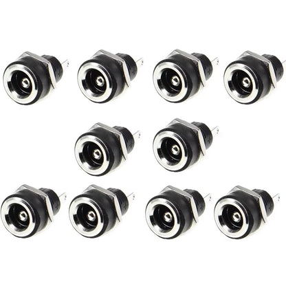 10PCS DC Power Connector Pin 2.5X5.5Mm Female Plug Jack + Male Plug Jack Socket Adapter PCB Mount DIY Adapter Connector 5.5X2.5