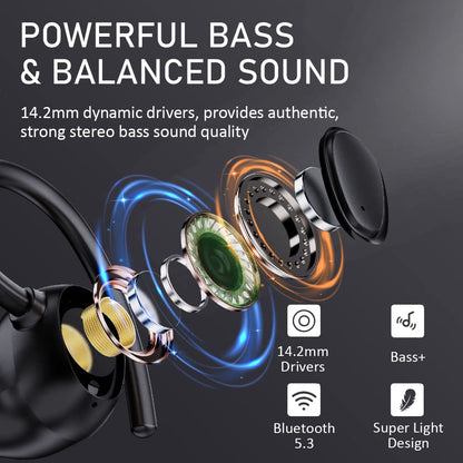 Wireless Earbud, Bluetooth 5.1 Headphones Sport Wireless Bluetooth Earphones in Ear Noise Cancelling Earbud with Mic Deep Bass, Earhooks Ear Buds IP7 Waterproof 48H Headset for Running Gym[2021 New]