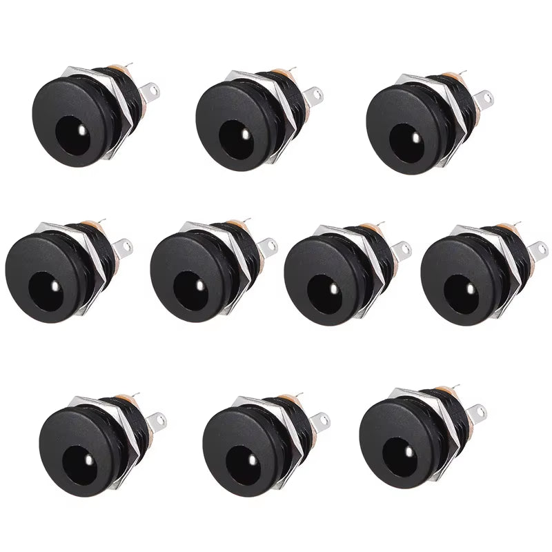 10PCS DC Power Connector Pin 2.5X5.5Mm Female Plug Jack + Male Plug Jack Socket Adapter PCB Mount DIY Adapter Connector 5.5X2.5