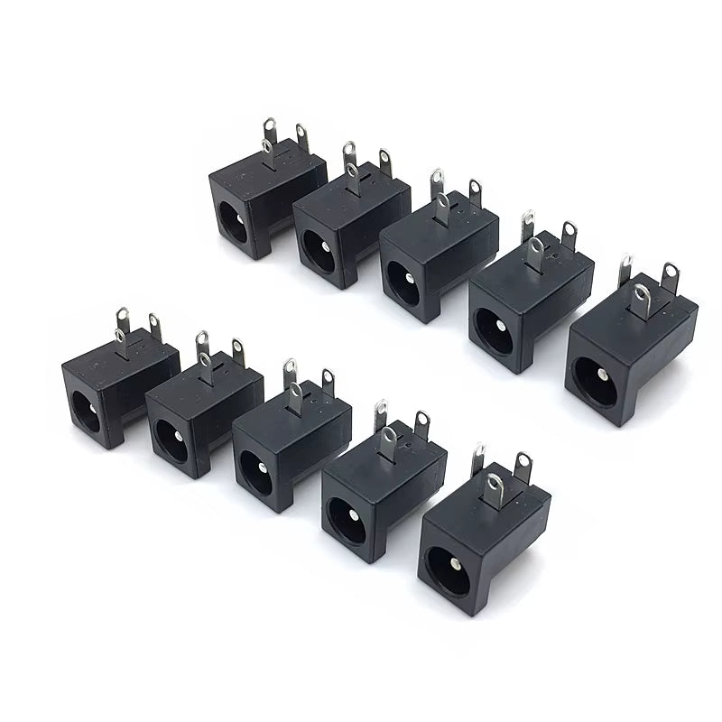 10PCS DC Power Connector Pin 2.5X5.5Mm Female Plug Jack + Male Plug Jack Socket Adapter PCB Mount DIY Adapter Connector 5.5X2.5