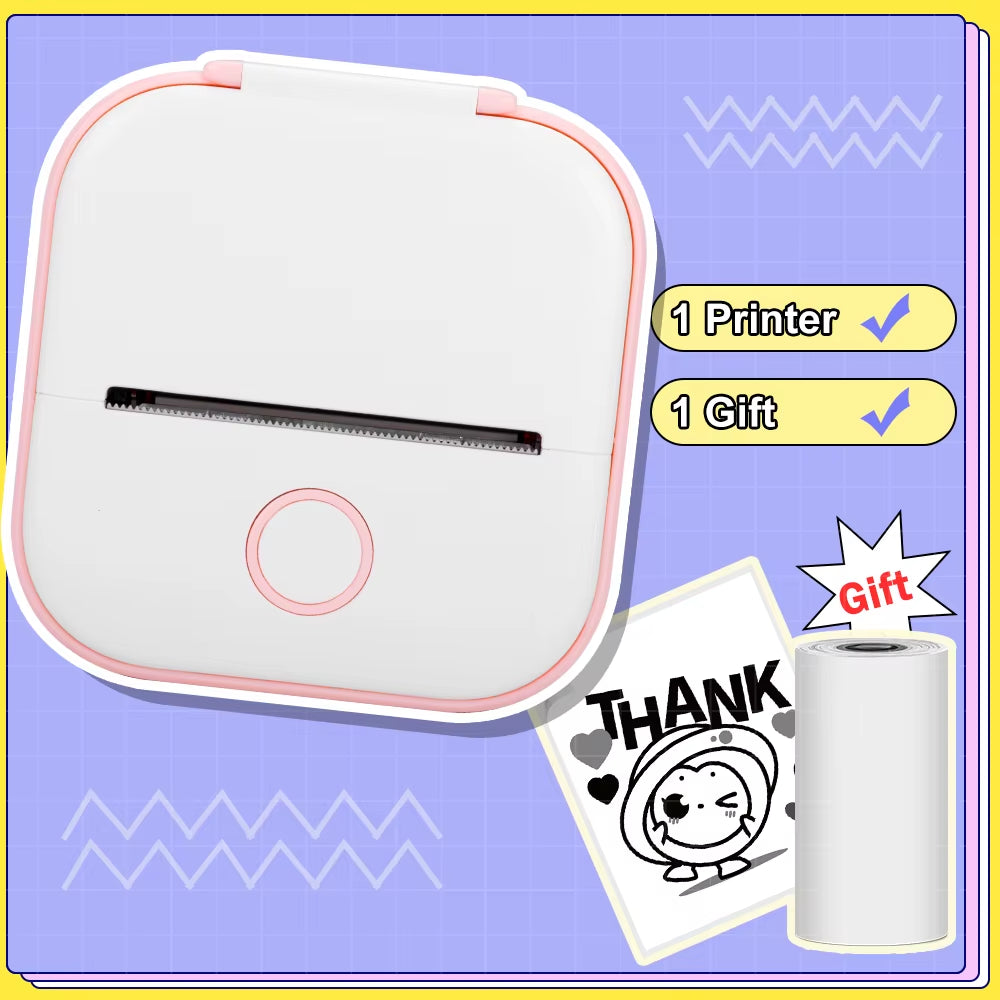 Phomemo T02 Pocket Printer Portable Thermal Printer Inkless Stickers Maker Mini Wireless Printer for Home School Office