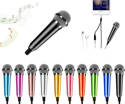 Mini Microphone,Portable Vocal Tiny Microphone, Asmr Microphone,Phone Microphone, Mini Karaoke Microphone for Voice Recording Chatting and Singing on Iphone,Android,Laptop Notebook(Black)