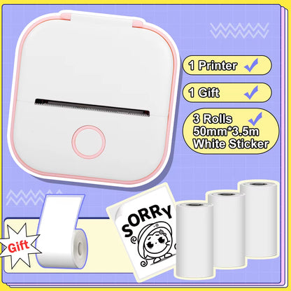 Phomemo T02 Pocket Printer Portable Thermal Printer Inkless Stickers Maker Mini Wireless Printer for Home School Office