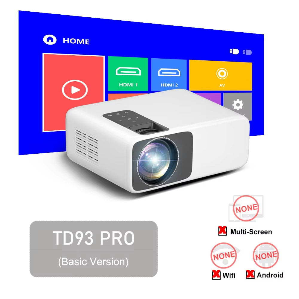 Projector Td93Pro Full HD Video 1080P Proyector Android Wifi Projector Home Media Player Video TD93 Pro Projetor