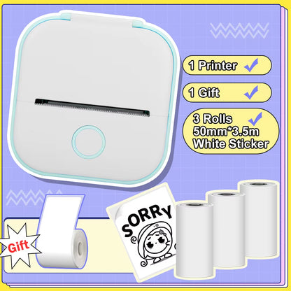 Phomemo T02 Pocket Printer Portable Thermal Printer Inkless Stickers Maker Mini Wireless Printer for Home School Office